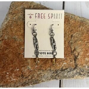 Peyote Bird Sterling Silver Topaz Crystal Bead Earrings J107